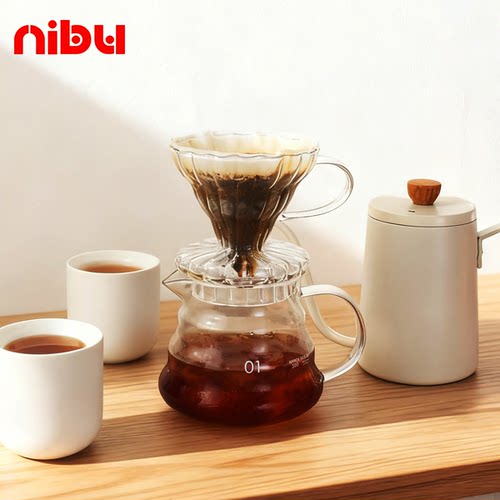 nibu玻璃手冲过滤咖啡壶防烫隔热