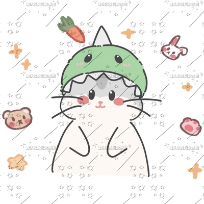 Q版宠物可爱简笔画照片转手绘logo设计专属定制 常见宠物类都可以