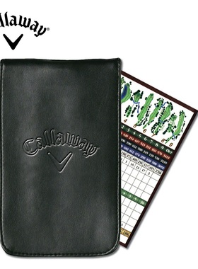 CallawayGolf记分本黑色真皮计分本子卡拉威高尔夫积分本后包拿取