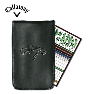 CallawayGolf记分本黑色真皮计分本子卡拉威高尔夫积分本后包拿取