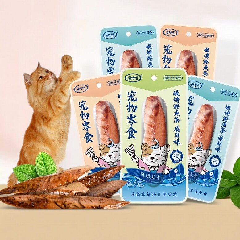 达里猫海吱吱鱼条嫩烤鲣鱼鱼肉干