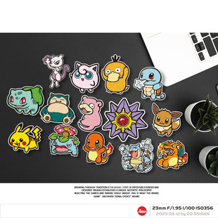 精灵卡通摩托电动车头盔划痕遮挡反光创意手机装 创意q版 饰防水贴