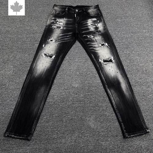 D2牛仔裤假破洞立体剪裁