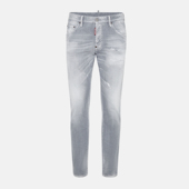 小脚裤 原创欧美风D2牛仔裤 JEANS潮 时尚 水洗修身 男士 假破洞个性