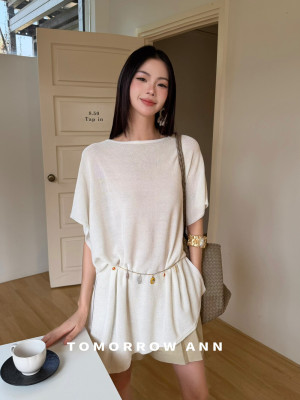 TOMORROW正版2026春夏新款韩版时尚慵懒百搭ins宽松时尚针织衫女