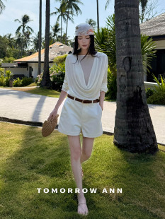 2026春季 配腰带 新款 极简基础百搭显瘦牛仔短裤 韩版 TOMORROW正版