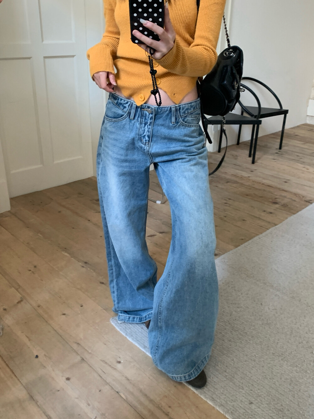 十三行正品2025秋季新款韩版洋气高街潮流性感低腰显瘦微喇牛仔裤