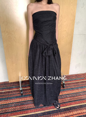 十三行正版2025冬季新款韩版时尚亮晶晶氛围感抹胸收腰显瘦连衣裙