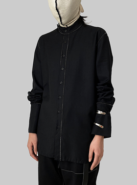 移动庇护所 原创设计解构明线过度缝线 立领基础版型 长袖口 衬衫