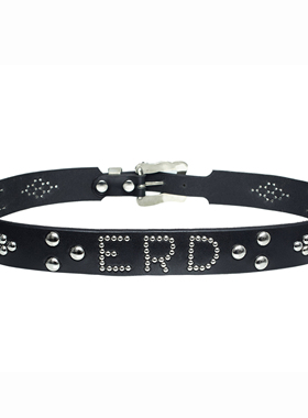 【实拍】ERD忧郁的富二代玫瑰雕花腰带朋克黑色字母圆柳丁皮带