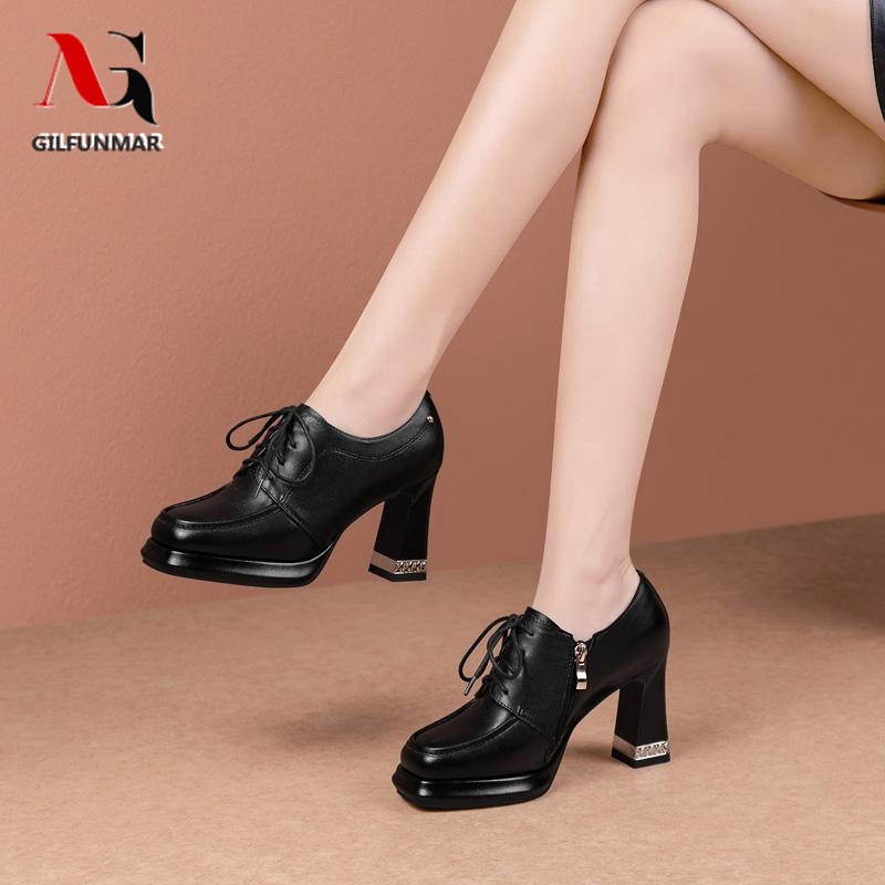GILFUNMAR欧美风格高跟鞋女 粗跟防水台增高单鞋 方头深口设计 20,女鞋,深口单鞋,淘宝优惠券,粉丝福利购,淘宝优惠卷