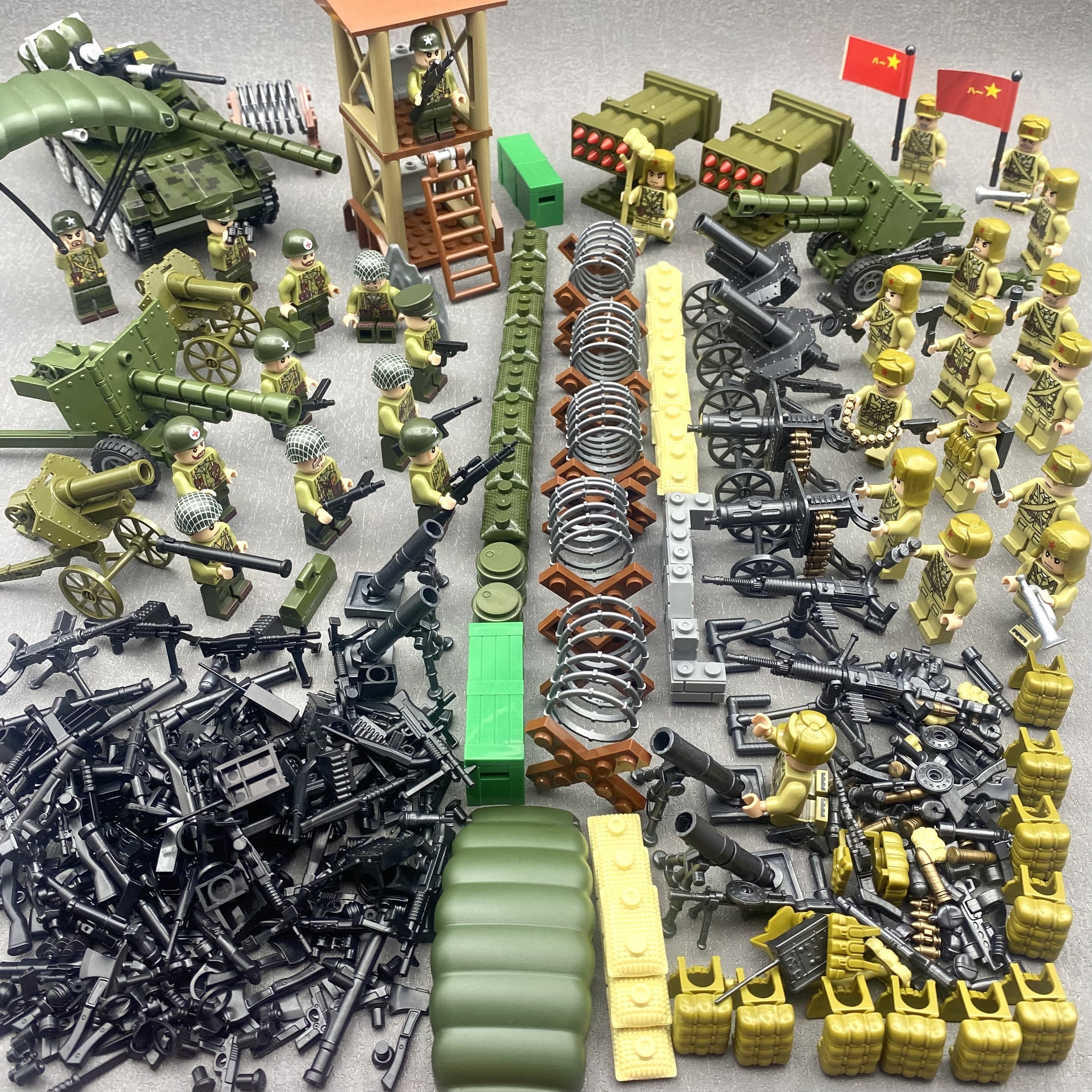 军事志愿军积木长津湖打仗模型