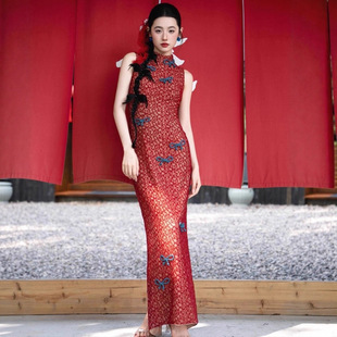 高级定制新中式 复古名媛小众奢华订婚礼服裙旗袍敬酒服漫缘 改良版