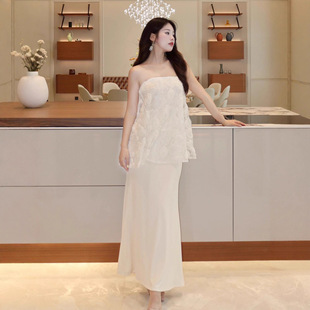 高级定制小众性感抹胸晚礼服年会宴会演出走秀新娘晨袍轻婚纱漫缘