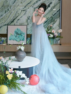 高级定制甜美梦幻公主气质轻奢小众奶油风性感吊带晨袍出门纱漫缘