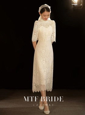 定制新中式民国复古优雅名媛礼服旗袍登记结婚领证轻婚纱礼服斯艾