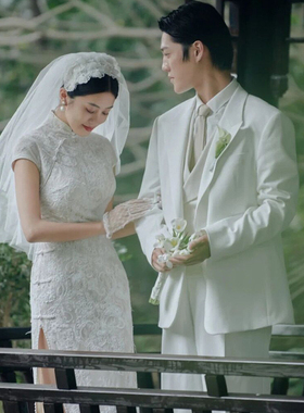 定制新中式复古民国风优雅名媛气质轻婚纱改良版旗袍日常可穿笙冉