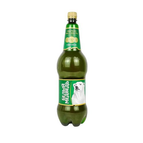 1500mL*1桶俄罗斯大白熊图案啤酒精酿贝里麦德维熊牌进口精酿黄啤