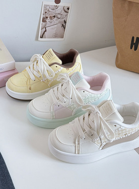 蓓尔韩版休闲女学生小白鞋2025新款百搭休闲运动板鞋B2326