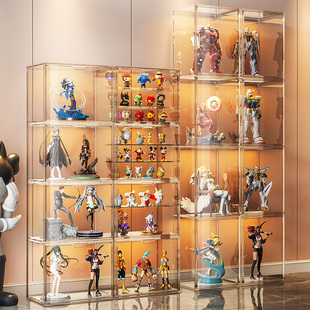 大型手办盲盒展示盒亚克力防尘透明收藏摆件高达积木收纳展示柜子