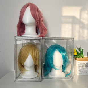 桌面收纳盒cos假发头模展示架模特道具整理透明亚克力防尘保护罩
