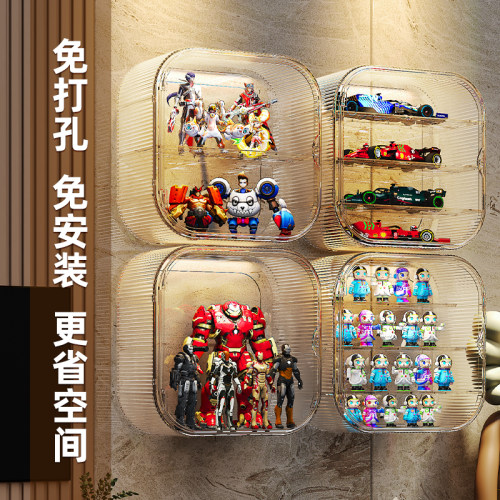 盲盒手办收纳盒免打孔挂墙