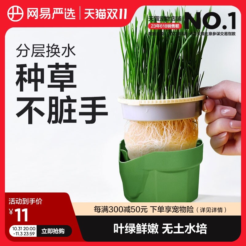 网易严选天成无土水培猫草杯猫咪零食排毛球猫草种子猫薄荷磨牙棒怎么样,好用不?