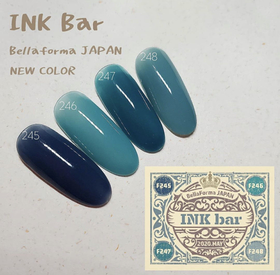 日本制Bellaforma冰海蓝色酒吧石灰蓝靛蓝深海蓝湖蓝美装甲油胶