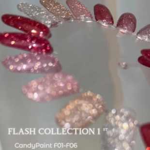 CandyPaint新款 甲油胶光疗胶F02 6色超美璀璨爆闪碎钻胶美甲瓶装