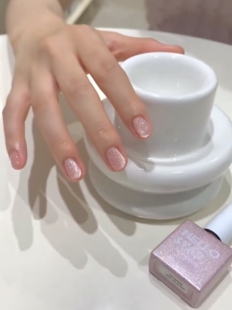 pink微粉HelloStar美甲猫眼胶甲油胶闪亮璀璨星光透色 韩国Gentle
