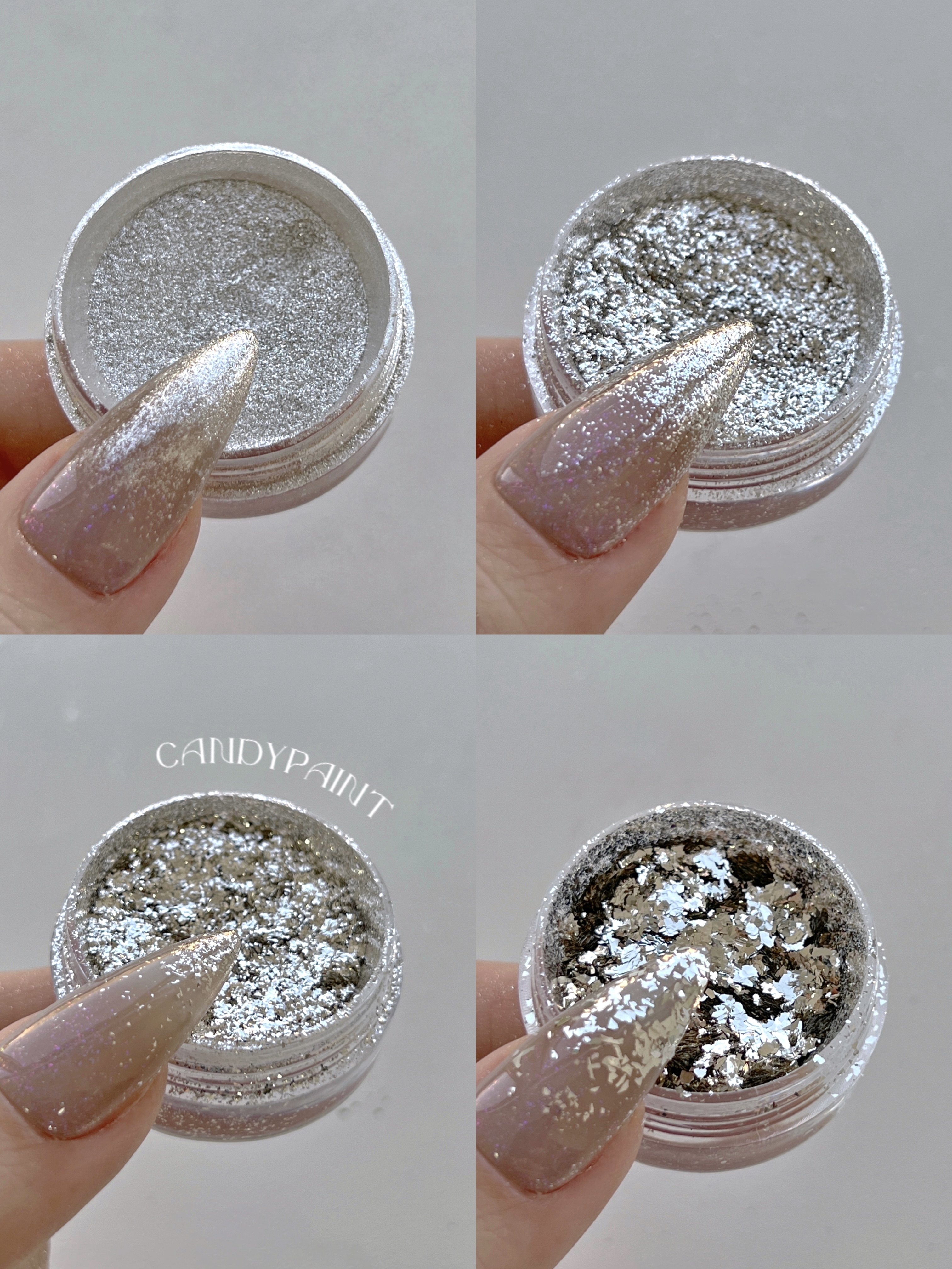 Candypaint纯银制超亮牛郎银箔爆闪闪粉细闪可蹭粉美甲饰品1.5克,彩妆/香水/美妆工具,指甲装饰,淘宝优惠券,粉丝福利购,淘宝优惠卷