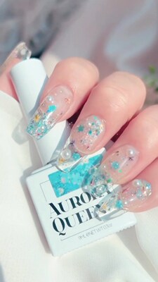 DGEL亮片色色胶美甲AROMA甲油胶