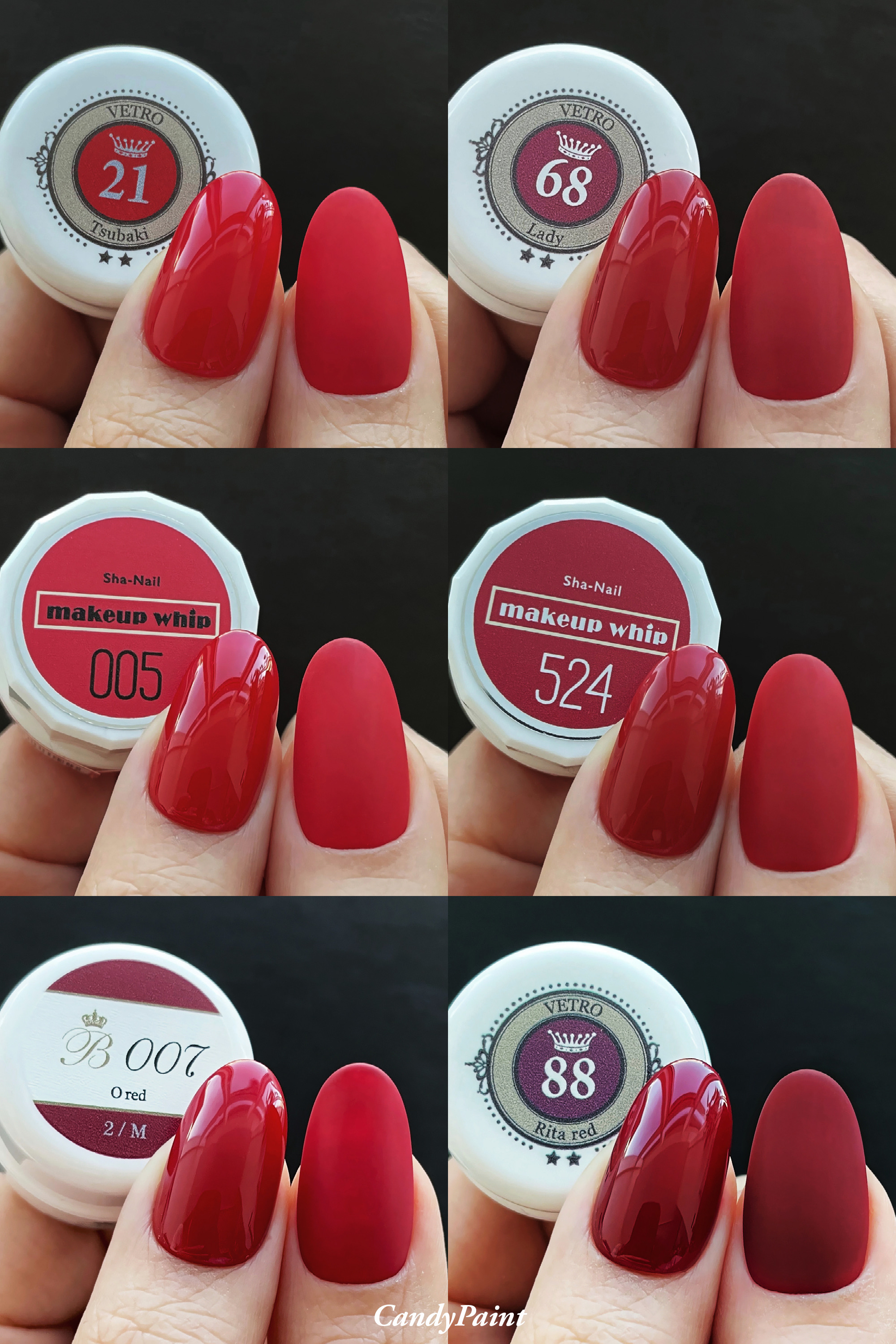 红色美甲合集日本酒红车厘子宝石