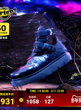 Dr.Martens马丁博士Vent XX012025新款舒适百搭休闲通勤黑色凉鞋