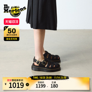 Dr.Martens马丁博士Wrenlie夏季 舒适百搭增高厚底女外穿包头凉鞋