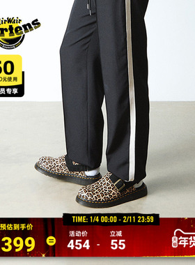 Dr.Martens马丁博士Jorge II男秋季一脚蹬半拖鞋豹纹穆勒勃肯鞋