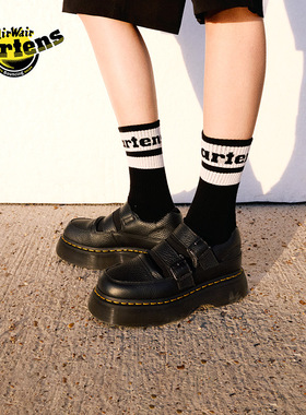 Dr.Martens马丁博士Buzz MJ女秋季百搭通勤搭扣厚底皮鞋玛丽珍鞋