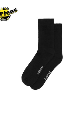 Dr.Martens马丁博士Double Doc Sock秋季透气舒适百搭黑色女袜子