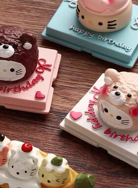 冰箱贴仿真卡通KT猫蛋糕汤圆立体