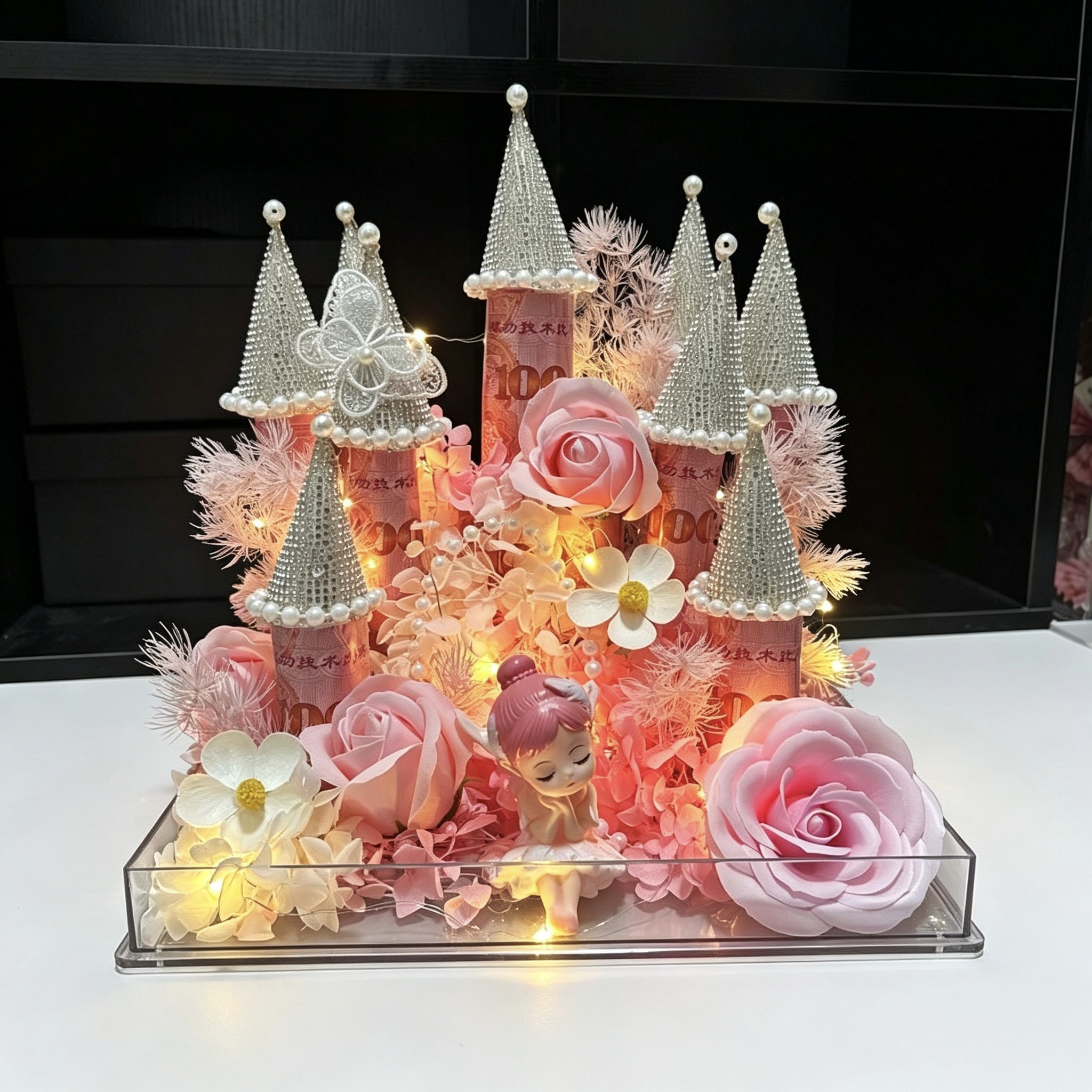 梦幻浪漫城堡有钱花摆件手工diy材料包生日节日送女友闺蜜惊喜礼