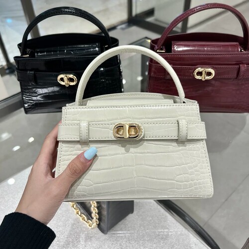 CHARLES&KEITH春夏女包CK2-50270880-1单肩手提鳄鱼纹凯莉包婚包