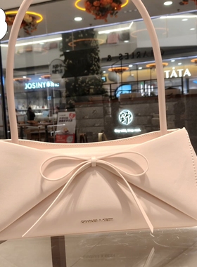 CHARLES&KEITH26夏新品CK2-20782938蝴蝶结单肩腋下法棍包折纸包