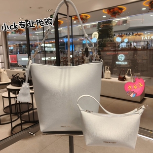 CHARLES&KEITH25夏CK2-10151504荔枝纹单肩斜挎子母水桶包电脑包