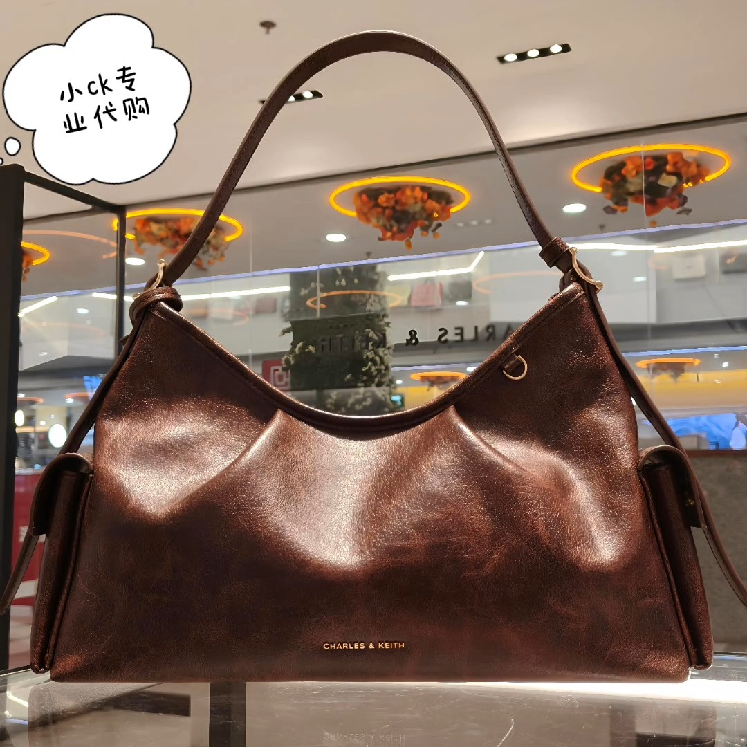 CHARLES&KEITH 26秋季小CK2-20782668-1双侧口袋单肩腋下包女包