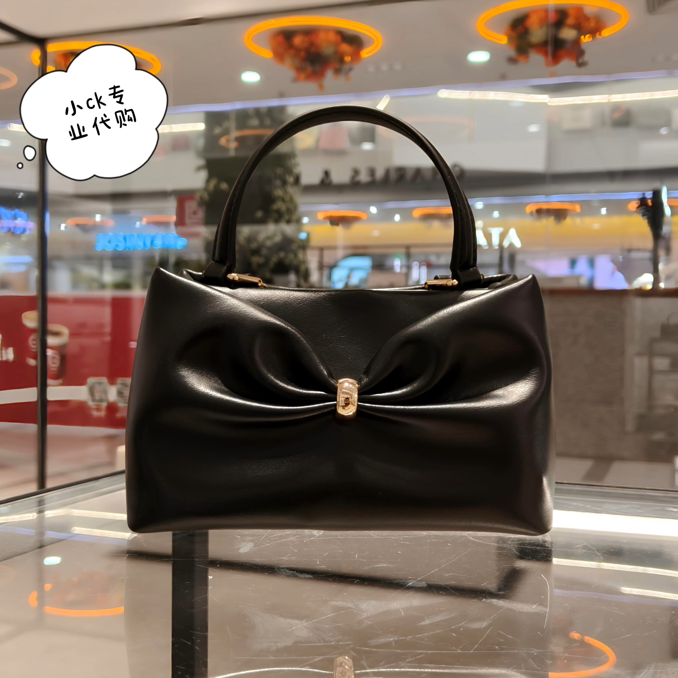 CHARLES&KEITH 26秋新款小CK2-50782952褶皱蝴蝶结手提斜挎包女包图片