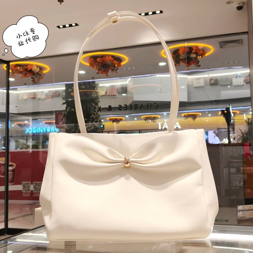 CHARLES&KEITH26冬新小CK2-30782951大容量蝴蝶结腋下托特包女包