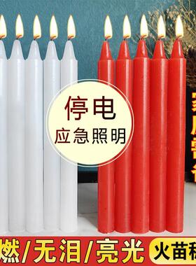 蜡烛家用蜡烛停电应急照明红白黄色无味无烟储备物资蜡烛