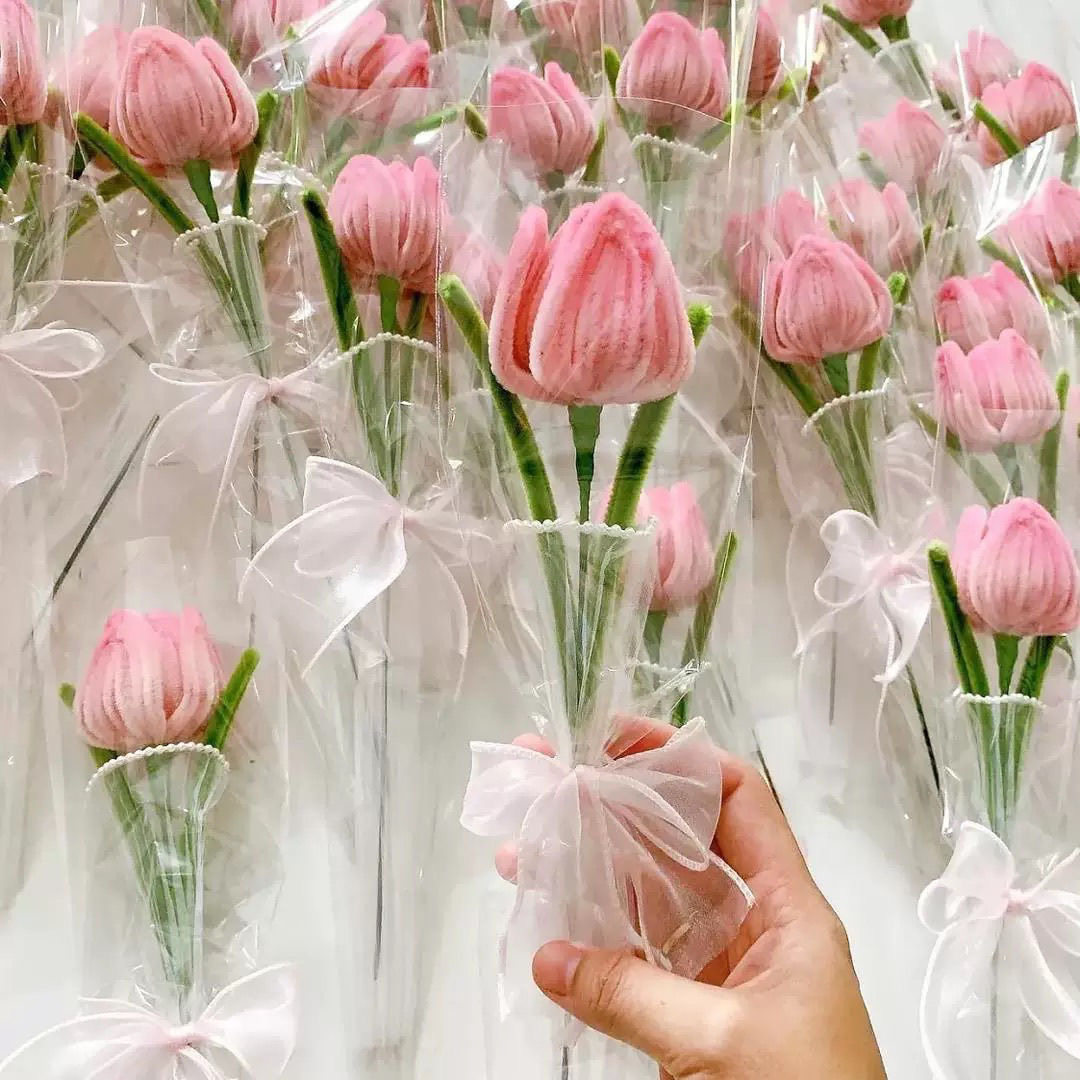 成品郁金香扭扭棒花束手工38三八妇女节礼物送人礼物扭扭棒成品