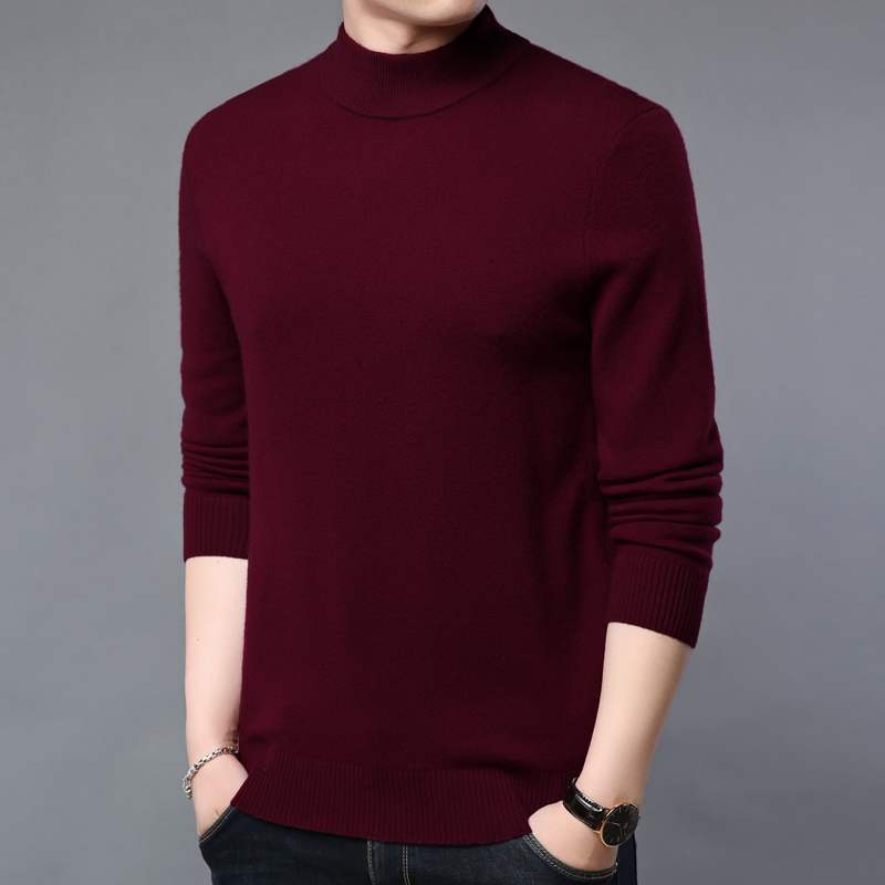 羊绒衫男半高领中老年加厚大码