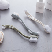 刷子洗鞋 鞋 专用刷软毛刷清洁刷子 刷 素色可挂双头长柄清洁鞋